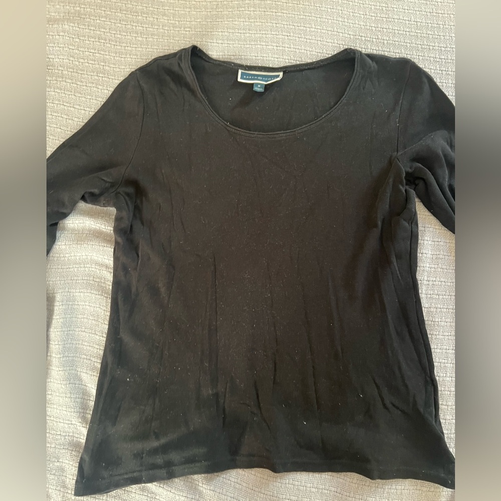 Karen Scott Elegant Black Blouse